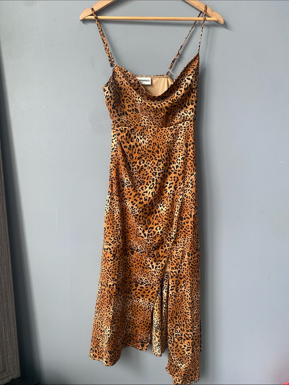 Leopard-Print Satin Slip Dress